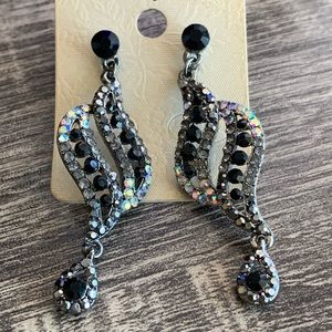 3 Tone Crystal Drop Earrings